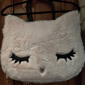 Luv Betsey by Betsey Johnson Tote Bag, Large Cat Face Fluffy Faux Fur